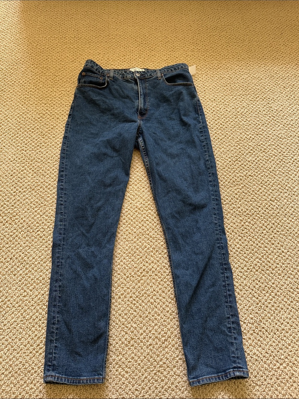 Abercrombie & Fitch Straight-Leg Dark Blue Jeans